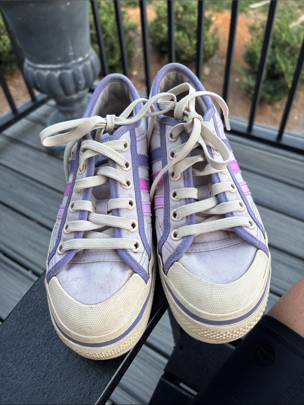 Adidas/Parley Nizza Low-Top Platform Sneakers in Lavender and Cream Size 5